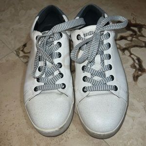 White sneakers with watermelon detail
